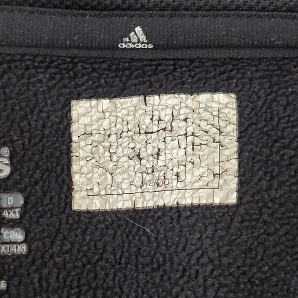 Adidas 1/4-Zip Track Jacket 2XL/3XL 26x33 Black Sleeve-Stripes - Picture 12 of 16